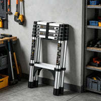 Foldable Self-Supporting Ladder Telescoping Ladder Aluminum Telescopic Ladder Portable Space-Saving for Homeowners, DIYers, Garage