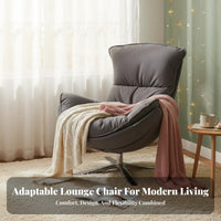 Soft Upholstery Upholstered rotating Armchair Modern aesthetic Oversized rotating Barrel Chair Breathable Fabric Indoor Seating Deep Seat for Homeowners, Apartment Dwellers, Living Room, Home Office, Lounge Area, literary corner
