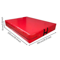 Folding Exercise Mat with Handles Impact Absorbing Foldable Gymnastics Mat Wipe-Clean for Gymnasts, Tumbling Practice