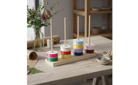 Solid Wood Construction Wooden Ribbon Storage Rack Neat Organization Wooden Spool Organizer Multi-Purpose Yarn Spool Rack Space-Saving for Florists, Crafters, Sewers, Flower Shop, Gift Wrapping Station