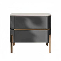 Luxury Design 2-Drawer End Table Modern Design Nightstand Scratch Resistant Storage Unit Easy to Clean for Apartment Dwellers, Homeowners, Adults, Bedroom, Guest Room, Small Areas, Entryway