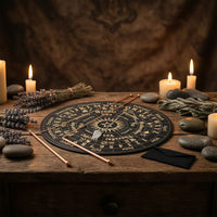 Divination Board Kit with Pointer Rods Occult Dowsing Rod Set Pagan for Altar