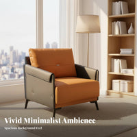 space-efficient Size Wooden Frame Armchair Easy Assembly Indoor Furniture Comfortable Cushioning Lounge Chair Modern Design for Apartment Dwellers, Business Professionals, Homeowners, Whiteice, Living Room, Reception Area, Small Spaces