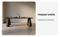 Round Marble Dining Table Luxurious Modern Marble Table Unique Veining Designer St Single Bench for Interior Designers, Homeowners, Kitchen, Villa