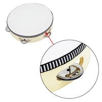 Wholesale Hand Drum Orff Instrument 8 Inch Wood Color Black Edge Single Row Hand Shaker Tambourine Percussion Instrument