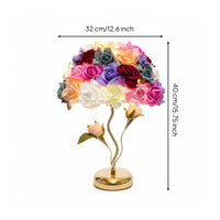 Elegant Rose Petal Lamp Unique Table Lamp with Flower Shade Soft Floral Desk Light Cozy for Living Room, Wedding