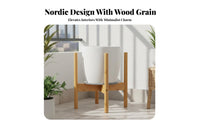Indoor Outdoor Use Cross Base Planter Holder Stable Structure Floor Plant Stand Sturdy Construction Wooden Plant Stand Minimalist Design for Balcony, Living Room, Office, Corner