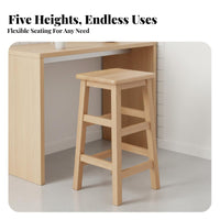 Sturdy Construction Four-Legged Square Stool Simple Design Backless Four-Legged Seat Anti-Slip Foot Pads Household Furniture Multi-Purpose for Business Owners, Homeowners, Classroom, Home, Dining Room, Kitchen