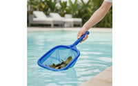 Pool Net with Fine Mesh Bag Tapered Leaf Skimmer with Plastic Frame Pool Leaf Skimmer Wide-Mouth Easy Scoop Edge