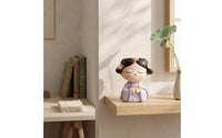 Tabletop Candle Holder Figurine Cute Girl Figurine with Candle Cup Compact Decor Accent Charming for Desk, Bedroom