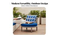 Round Daybed with awning Weather-Resistant versatile Round Lounger with awning Nordic design Outdoor Furniture for householders, Balcony, waterside, Terrace