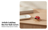 Rhinestone Spots Red Enamel Ladybug Box Collectible Ladybug Jewelry Box Gift Idea Keepsake Case Desktop Decoration