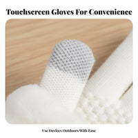 Fleece Lined Winter Gloves Elastic Wristbands Fleece Lined Warm Gloves Thermal Knit Hand Warmers Universal Fit Perfect Gift