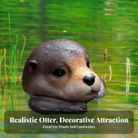 Waterproof Floating Otter Head Statue Long-Lasting Floating Otter Head Odorless for Aquatic Pet Aquarium, Courtyard, Pool