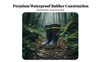men's Wide Calf Rain Boots Easy on and off Extra Wide Waterproof Work Boots Breathable Lining Shielded Footwear for Farmers, Outdoor, Gardening, Farms