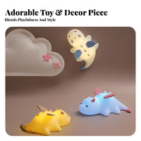 LED Rechargeable Dinosaur Night Light Matte Dinosaur Night Light Portable Dino Lamp Soft for Room Display