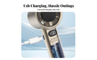 Lightweight USB Rechargeable Fan Long Battery Life Mini Cooling Fan Powerful Airflow Portable Jet Blower Quiet Operation for Travel, Outdoor, Office, Commuting