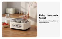 LED Display Countertop Yogurt Maker Square Cups Digital Yogurt Maker Clear Lid Fermentation Machine Temperature Control