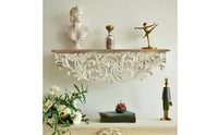 Wall Shelf with Scrollwork Ornate Carved Wall Shelf Vintage for Living Room, Entryway, Hallway
