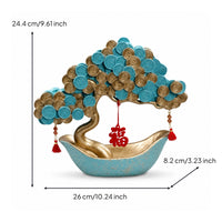 Moneys Tree Statue Oriental-Prosperity Symbol Tree Decorative Tabletop Ornament for Entryway, Tv Cabinet, Study