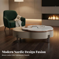 Convertible Coffee Table Elevating Top Function Convertible Storage Table Rotating Tabletop Living Room Furniture for Homeowners, Small Areas