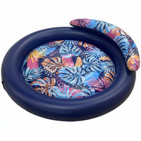 Large Size Round Inflatable Pool Inflatable Lounger Resistant Circular Inflatable Tanning Bed Easy to Inflate for Couples, Beach, Lake