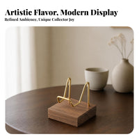 Mineral Sample Display Stand Open Design Crystal Display Stand Dark Timber Grain