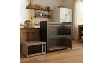 Dust-Proof Sealed Design Multi-Layer Microwave Stand Scratch Resistant Dustproof Dish Cabinet Easy to Clean Floor Standing Kitchen Cupboard Heavy Duty for Dining Room