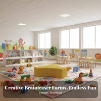 connecting segment Piece Stool Combination children's Furniture Colorful Reception Seating for Guests, Homeowners, Kindergarten, Playroom, Lobby