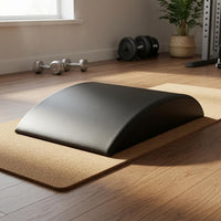 PU Curved Incline Ab Mat Stitched Edges Abdominal Exercise Mat Leather-Like Sit up Pad Glossy