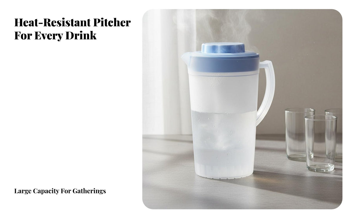 5 Pieces Large Capacity Cold Water Kettle Heat Resistant Pitcher with Lid Shatterproof Transparent Drink Jug with Lid for Parties, Picnics