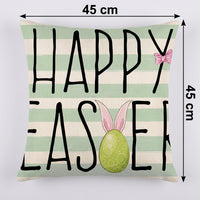 Easter Bunny Pillow Cover Decorative Spring Linen Throw Pillow Cover Easter Home Decoration Zipper Pillowcase Holiday Decor