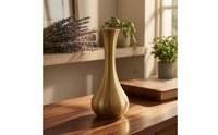 Lustrous Finish Antique Brass Vase Narrow Mouth Slender Neck Vase Decorative Table Decor Tabletop