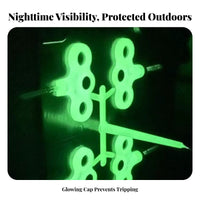 Luminous 3-Hole Deck Peg Windproof Boardwalk Tent Fastener Portable Camping Hardware Sturdy and Wear-Resistant for Campers, Backpackers, Fishermen, Campsites, Wooden Decks, Boardwalks, Fishing Platforms