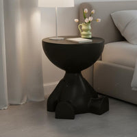 Easy to Clean Small Plastic Coffee Table Rounded Edges Round Accent Table Unique Shape Long-Lasting for Bedroom, Office, Balcony