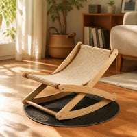 Cat Lounger with Wooden Frame Cat Lounger Contemporary Pet Bed for Home