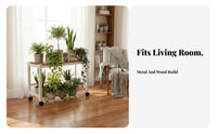 Multi-Tier Plant Stand With Wheels Tiered Plant Stand Space Saving Rolling Flower Rack for Balcony, Living Room, Indoor