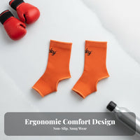 Ventilated Heel Design Muay Thai Ankle Guard Abrasion Protection Sanda Instep Guard Breathable Material Kickboxing Ankle Support Lightweight for Kickboxers, Combat Artists, Competition, Sparring, Training, Workout