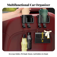 Car Headrest Drink Holder Foldable Holders Car Ph Single and Drink Holder Backseat Ph Single Mount Hook Strong Load-Bearing