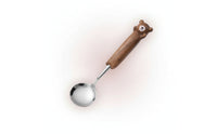 Spoon with Wooden Handle Slim Dessert Spoon Kitchenware Compact for Children, Daily Meals