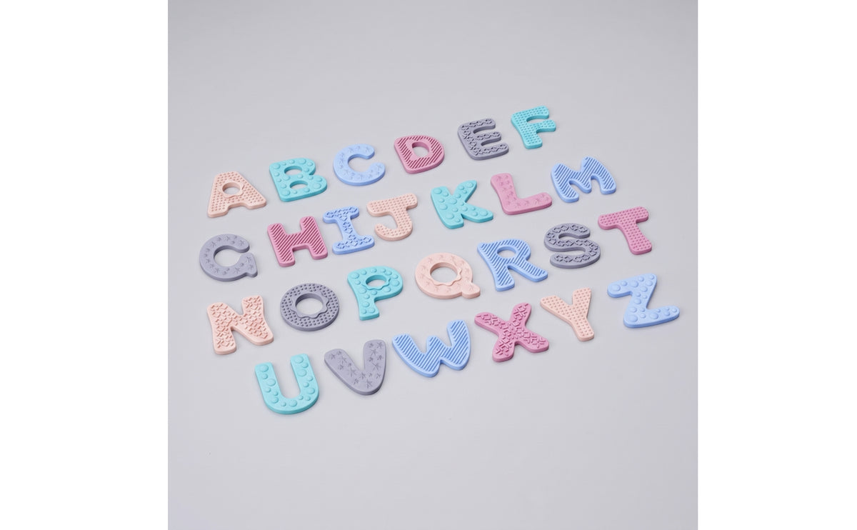 Silicone Sensory Fridge Magnet 26 Alphabet Letters Toy for Early Education Spelling Game