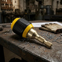 Metal Shaft Quick-Release Drill Adapter Black and Yellow Self-Locking Drill Adapter Plastic Body Hex Shank Bit Holder Compact