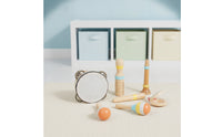 6 Pieces Children's Percussion Set Natural Wooden Musical Instrument Set Toddler Percussion Instrument Kit Early Learning