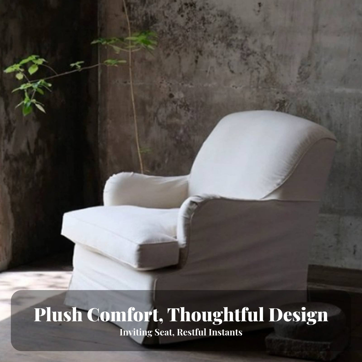 Wabi-Sabi aesthetic 3-Seater Sofa Removable and cleanable Cover Couch Minimalist Design Lounge Seating Easy to Clean for Apartment Dwellers, Hospitality Business Owners, Living Room, Small Spaces, Guest House, Bedroom