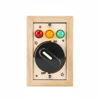 LED Lights Wooden Busy Board Hands-On Learning Educational Busy Cube Polished Wood Fine Movement Skills Toy Burr-Burr-Less for Boys