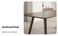 sturdy Wood Construction Rectangular Dining Table with Six Chairs Walnut Color Household Furniture Modern design and design Minimalist Design for Families, homeowners, Adults, Office, Kitchen, morning dining area, Restaurant