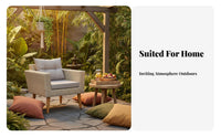 4 Pieces Nordic Design Wicker Seating Group with Table Woven Frame Outdoor Furniture Comfortable pads Conversation Set All-Weather for Hotel Managers, Homeowners, Entertainers, Balcony, Garden, Backyard, Porch