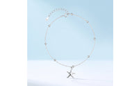 Adjustable Anklet with Sea Star Pendant Minimalist Silver Anklet Delicate Ankle Bracelet Lightweight for Vacation