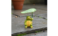 Cute Design Turtle Statue with Foliage Umbrella Indoor & Outdoor Use Miniature Turtle Garden Ornament Weather-Resistant Tortoise Lawn Ornament Weatherproof for Plant Lovers, Gardeners, Flower Pot, Patio, Balcony, Desktop