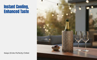 Wine Chiller Bag, Stainless Steel Ice Bucket, Elegant Active Cooling for Champagne, Beer, Multi-Bottle Compatible
